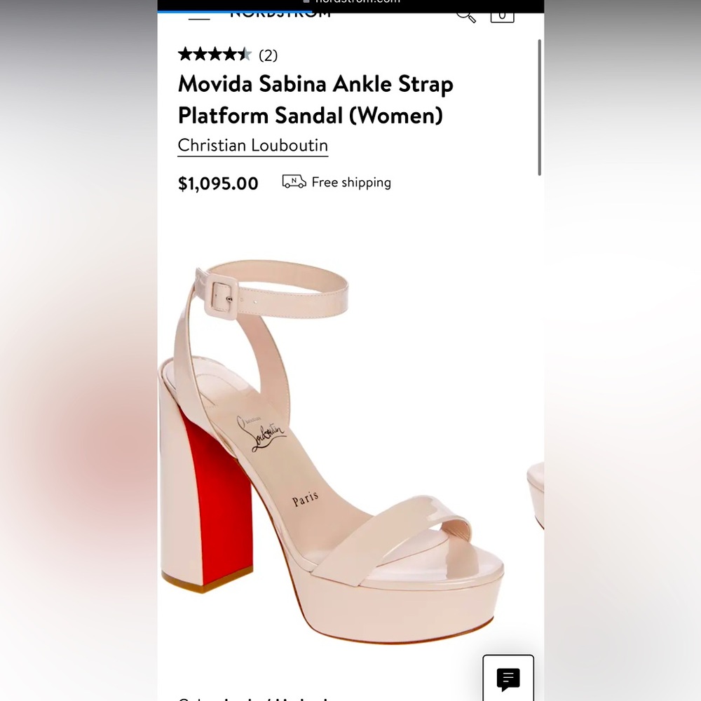 Christian Louboutin  37 1/2 movida Sabina ankle strap chunky heel